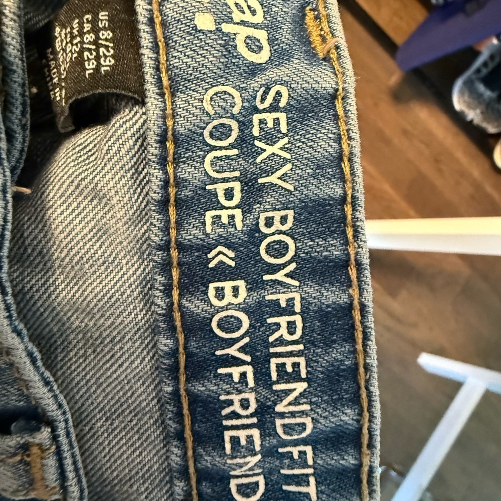 Gap Sexy Bf Size 8. Purposely Distressed. Pre Loved . Raw Hem View 5
